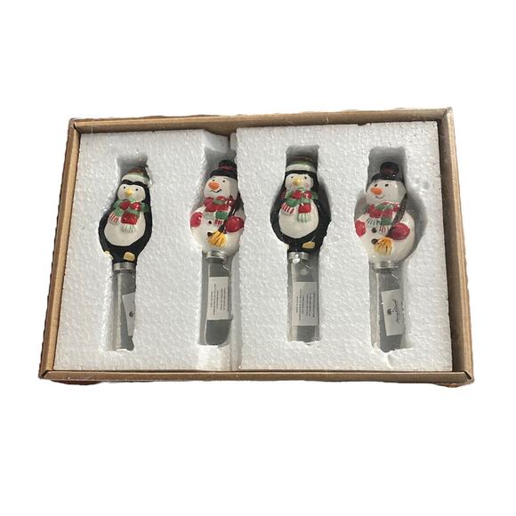New Harry And David Christmas Spreaders Cheese Jam Charcuterie Snowman Penguin - Picture 1 of 4